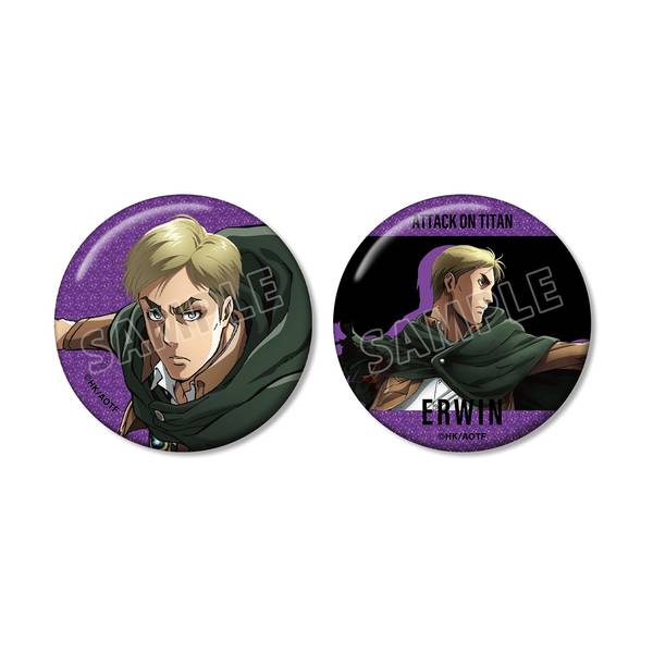 【5月予約】進撃の巨人エルヴィン グリッター缶バッジ 2個セット キャラグッズ 4571622858233