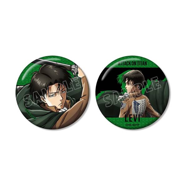 【5月予約】進撃の巨人リヴァイ グリッター缶バッジ 2個セット キャラグッズ 4571622858240
