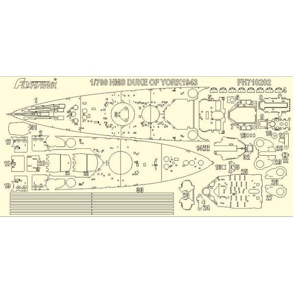 【7月予約】フライホーク 1/700 HMS デューク・オブ・ヨーク用 マスキングシール (FLYFH1118用) 模型用グッズ FLYFH710202