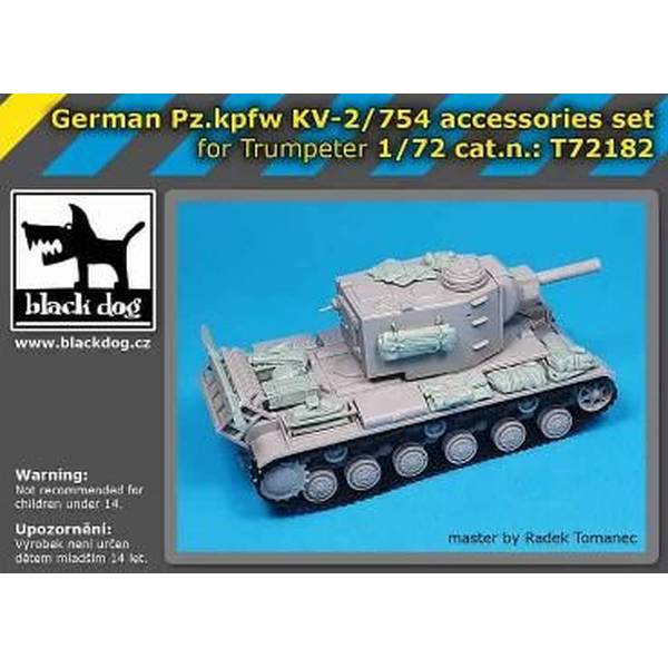 【2月予約】ブラックドッグ 1/72 ドイツ軍 Pz.Kpfw KV-2/754 アクセサリーセット (トランペッター用) 模型用グッズ HAUT72182