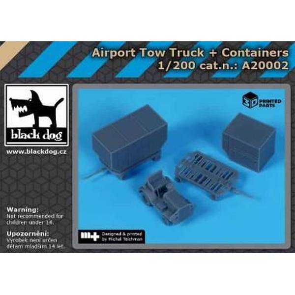 【2月予約】ブラックドッグ 1/200 空港トーイングトラクター & コンテナドーリー 模型用グッズ HAUA20002