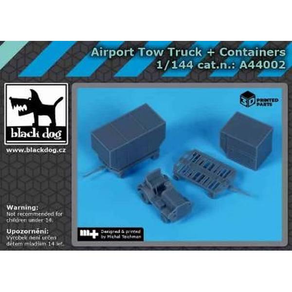 【2月予約】ブラックドッグ 1/144 空港トーイングトラクター & コンテナドーリー 模型用グッズ HAUA44002