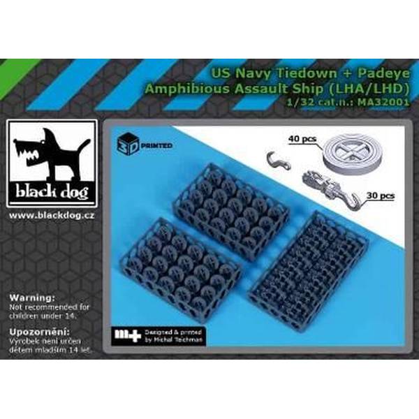 【2月予約】ブラックドッグ 1/32 アメリカ海軍 タイダウン & パッドアイ (強襲揚陸艦用) 模型用グッズ HAUMA32001