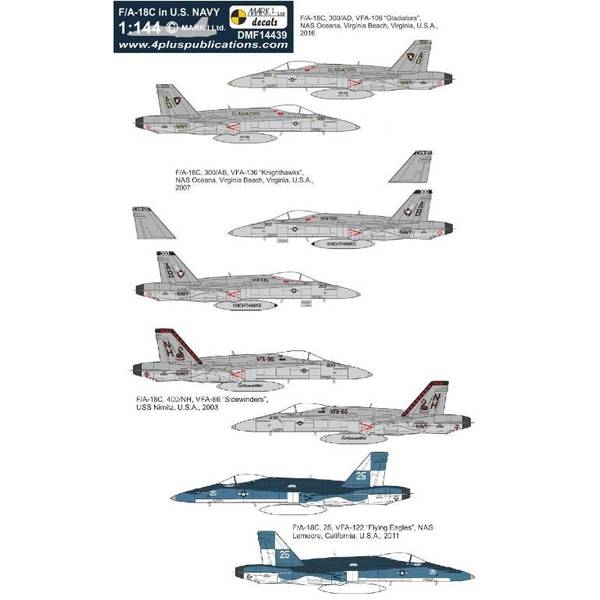【3月予約】マーク1 1/144 F/A-18C "米海軍" デカール 模型用グッズ MKMDMF14439