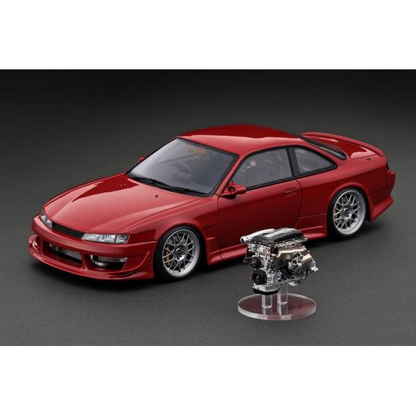 イグニッションモデル 1/18 ニッサン VERTEX S14 シルビア レッド With Engine 完成品ミニカー IG3083