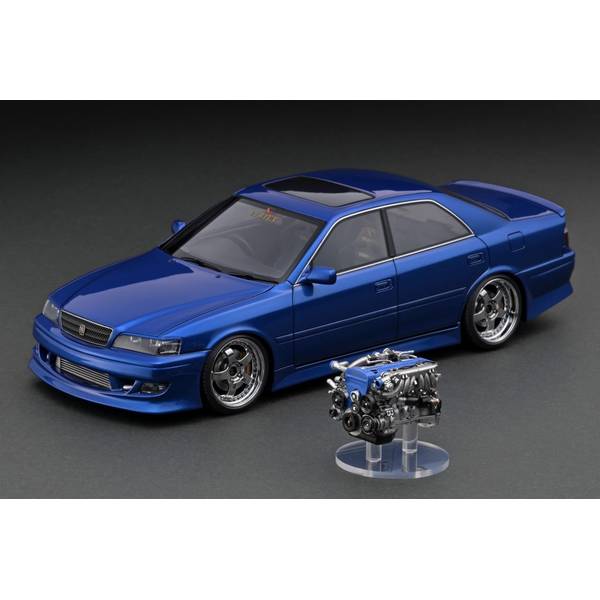 イグニッションモデル 1/18 ニッサン VERTEX JZX100 チェイサー ブルーメタリック With エンジン 完成品ミニカー IG3319