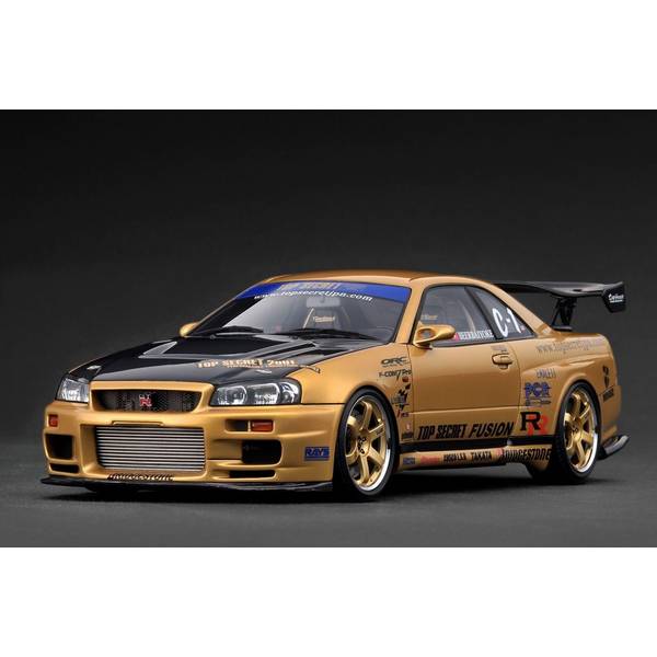 【時間指定不可】 イグニッションモデル 1/18 ニッサン TOP シークレット 34GT-R ミニカー