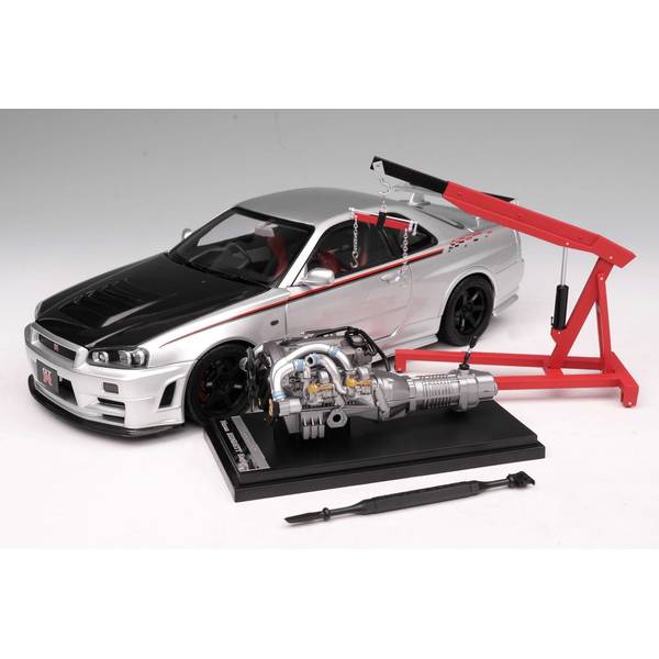 ど迫力 1/18 Nissan GT-R R34 ミニカー マジョーラ 新品 ど迫力 1/18 スカイライン GT-R R34 ミニカー マジョーラ 新品