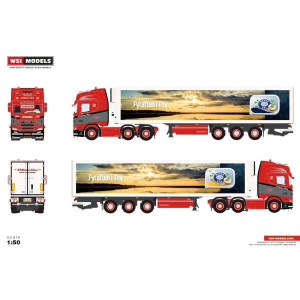 8月予約】WSIModels 1/50 スカニア R ハイライン CR20H 6×2 ツイン