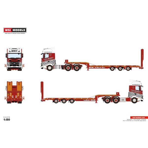 5月予約】WSIModels 1/50 スカニア R ハイライン CR20H 6X2 TAG AXLE