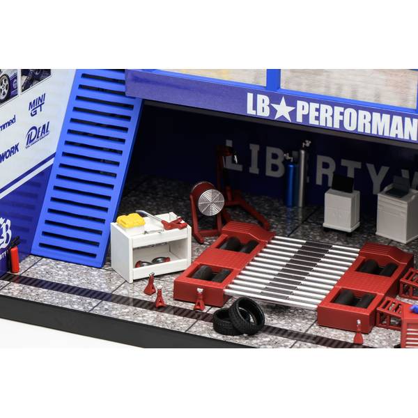 2月予約】MOTORHELIX 1/64 リバティーウォーク LB Theme Garage ブルー
