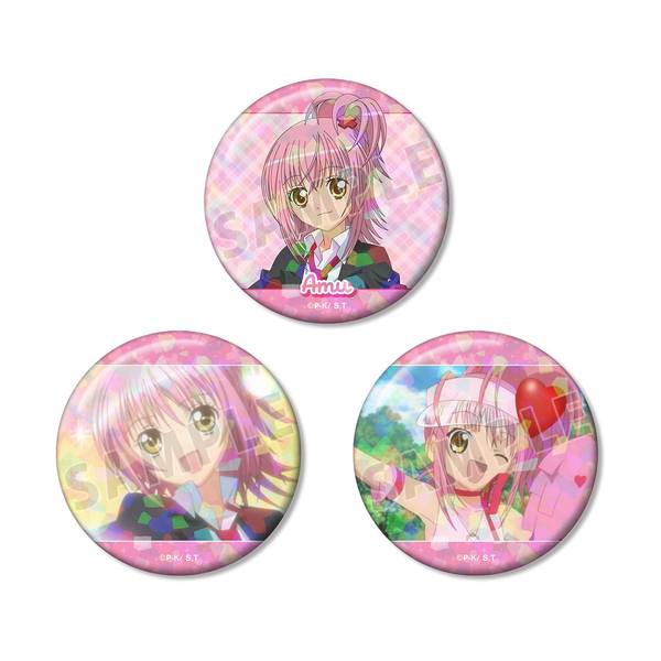 【10月予約】TVアニメ『しゅごキャラ！』日奈森 あむ ホログラム缶バッジ3個セット キャラグッズ 4573643020200