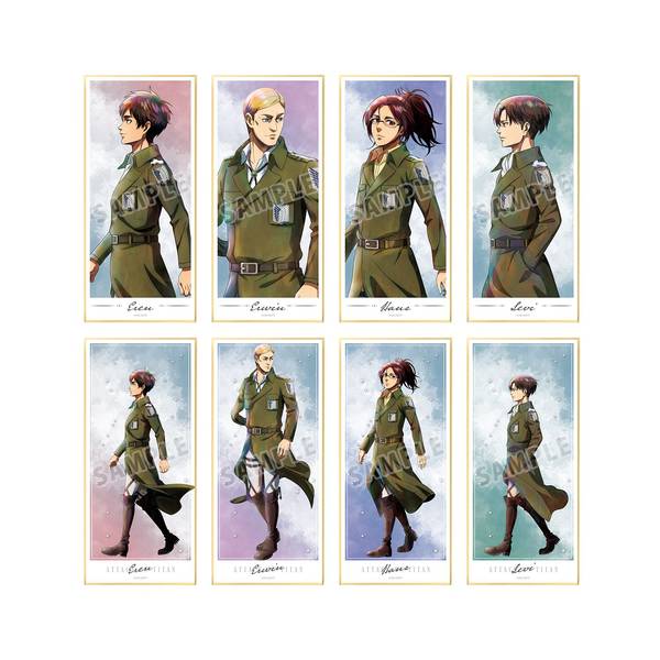 【9月予約】進撃の巨人描き下ろし 冬の歩みver. トレーディングスタンド付き色紙 8個入BOX キャラグッズ 4573643028534