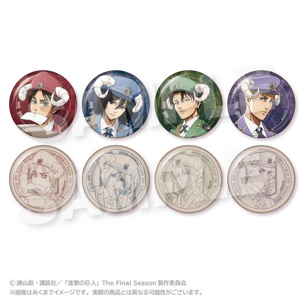 【3月予約】進撃の巨人 トレーディング缶バッジ おとどけメェるver.(描き下ろし) 8個入BOX キャラグッズ 4573676452481