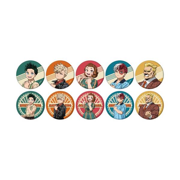 【11月予約】僕のヒーローアカデミア トレーディングマット缶バッジ アメリカンレトロVer. 全10種 10個入BOX キャラグッズ 4573689786788