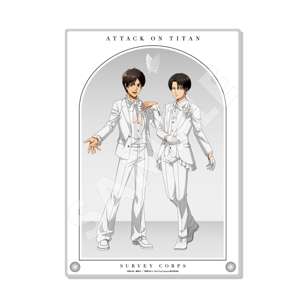 進撃の巨人 Black & White ver. アクリルボード /02 エレン・リヴァイ(White) (再販品)
