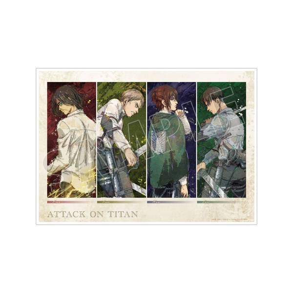 【5月予約】進撃の巨人描き下ろし 集合 戦う背中ver.grunge CANVAS A3マット加工ポスター キャラグッズ 4582711864059