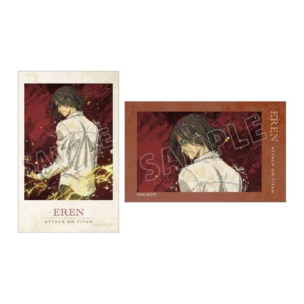 【5月予約】進撃の巨人描き下ろし エレン 戦う背中ver.grunge CANVAS イラストカード2枚セット キャラグッズ 4582711864165