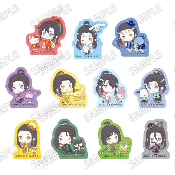 【4月予約】大河幻想ラジオドラマ「魔道祖師」×サンリオキャラクターズラメアクリルバッジコレクション【ミニキャラver.】 11個入BOX キャラグッズ 4582777548597