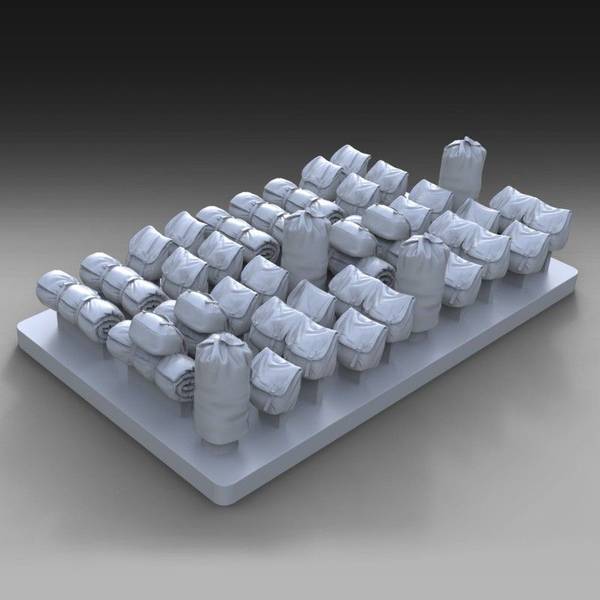 【3月予約】ロイヤルモデル 1/72 WWII アメリカ バッグ類アソートセット(35個入) 模型用グッズ RM1054