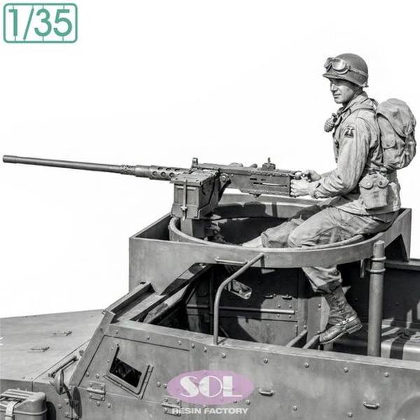 【4月予約】ソルモデル 1/35 WWII アメリカ陸軍 M3A1ハーフトラック用 M2 .50口径重機関銃手 スケールモデル MM1003
