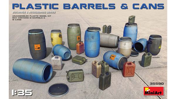 ミニアート 1/35 プラスチック製樽＆缶セット 模型用グッズ MA35590