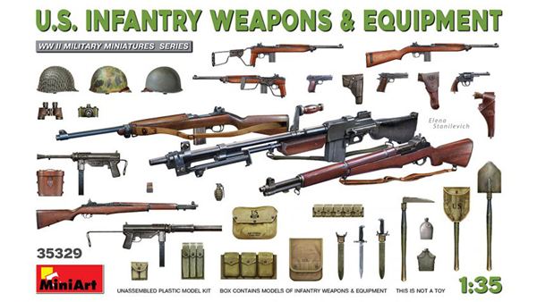 ミニアート 1/35 アメリカ軍歩兵用武器＆装備品セット 模型用グッズ MA35329