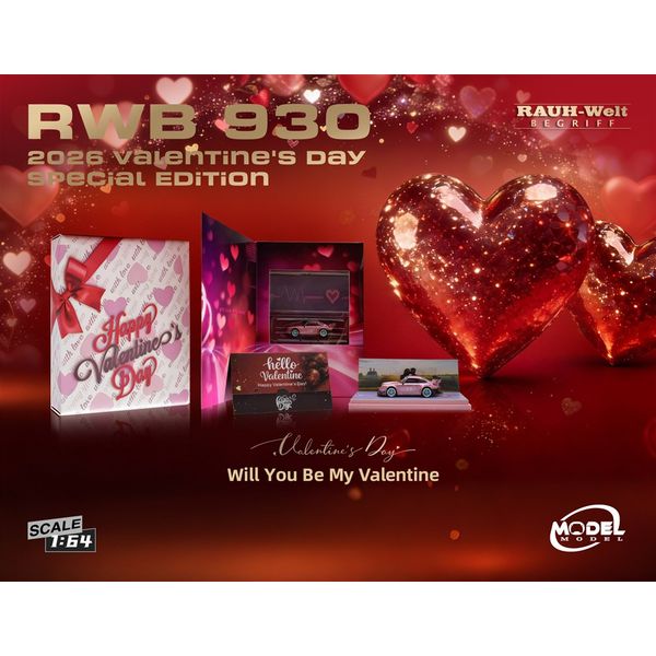 MODEL MODEL 1/64 RWB930 Valentine's Day Version 完成品ミニカー MM64-RWB930-Valentine2026