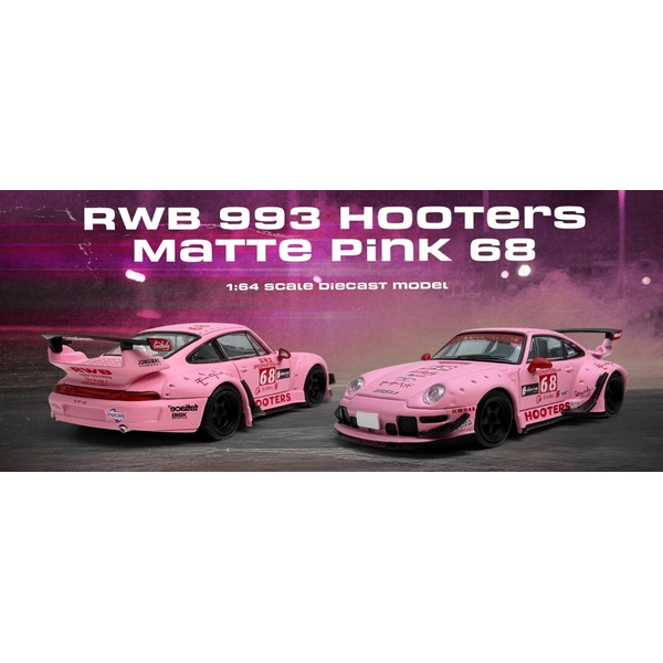 1/64 RWB ポルシェ 993 Hooters No.68 Idlers 2013 マッドピンク 完成品ミニカー MM64-RWB993-013