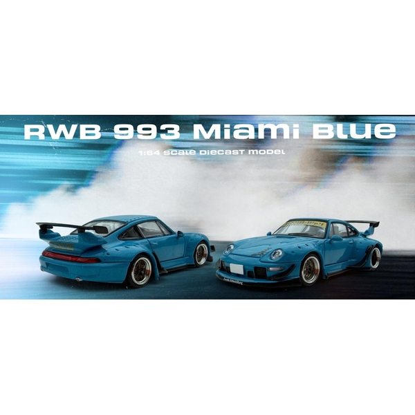 1/64 RWB ポルシェ 993 マイアミブルー 完成品ミニカー MM64-RWB993-005