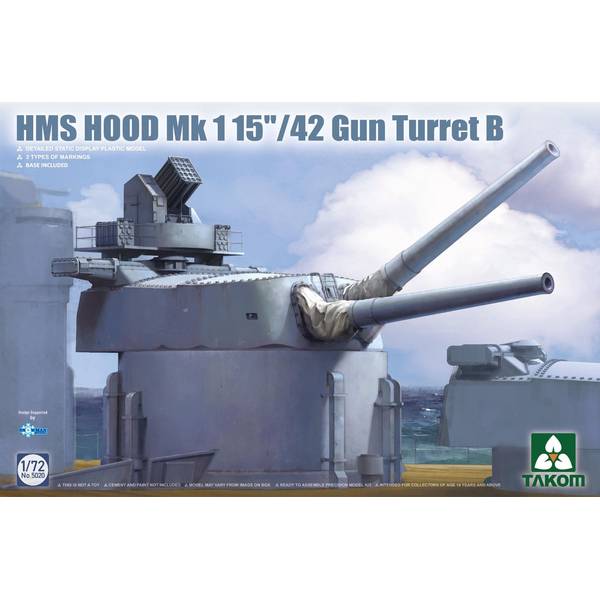 タコム 1/72 イギリス海軍 巡洋戦艦 HMS フッド Mark I 38.1センチ/42口径 連装砲塔 B 模型用グッズ TKO5020