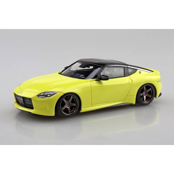 アオシマ 1/32 楽プラ スナップキット No.17CU-IY ニッサン RZ34 フェアレディZ カスタムホイール(イカズチイエロー) スケールモデル 4905083200049