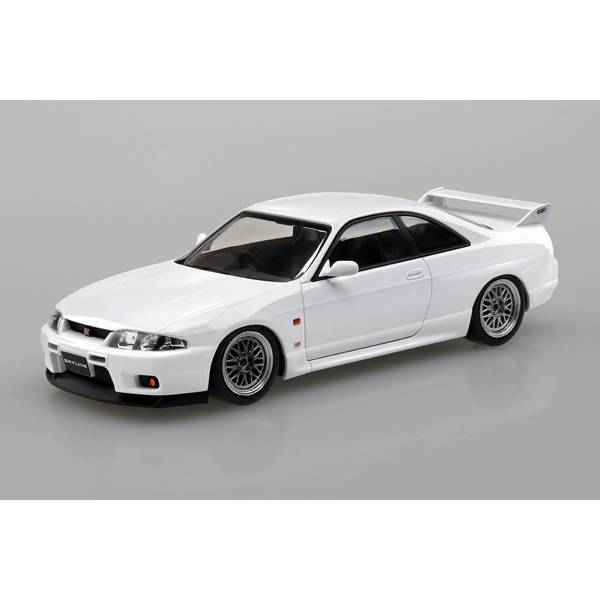 アオシマ 1/32 楽プラ スナップキット No.21CU-WE ニッサン R33スカイラインGT-R カスタムホイール(ホワイト) スケールモデル 4905083204184