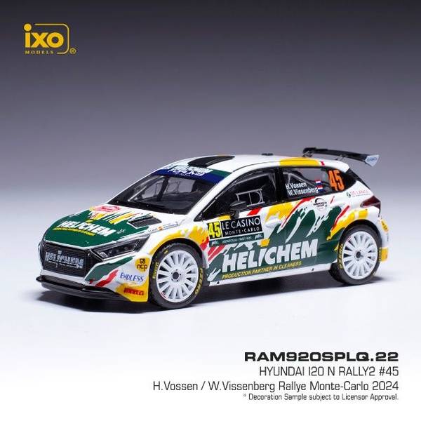 イクソ 1/43 ヒョンデ i20 N ラリー2 No.45 2024 WRC ラリー・モンテカルロ H.ヴォッセ/W.Vissenberg 完成品ミニカー RAM920SPLQ