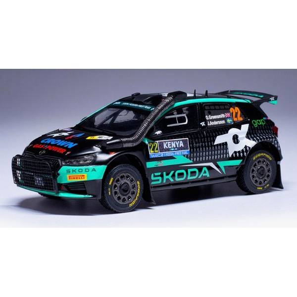 イクソ 1/43 シュコダ ファビア ラリー2 No.22 2024 WRC サファリラリーケニア WRC2 ウィナー G.Freensmiith/J.Andersson 完成品ミニカー RAM940