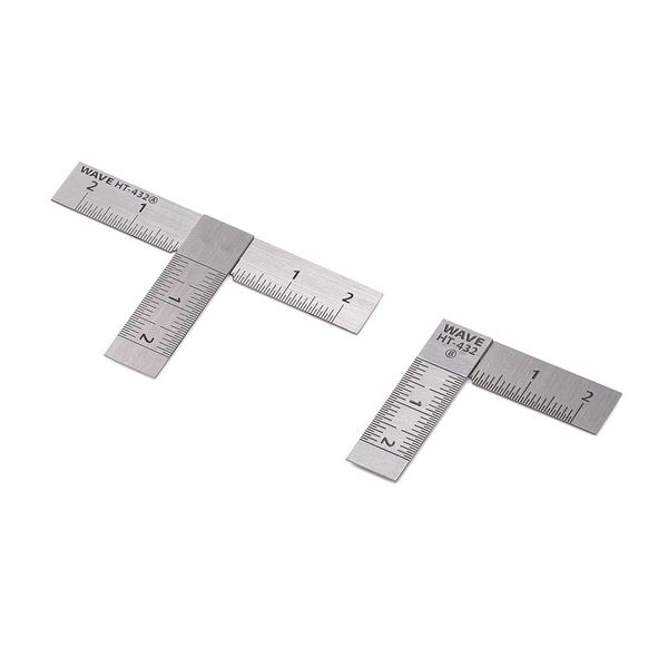 ウェーブ HGステンレスT定規[ショートタイプ]2枚組/90° 模型用グッズ HT-432