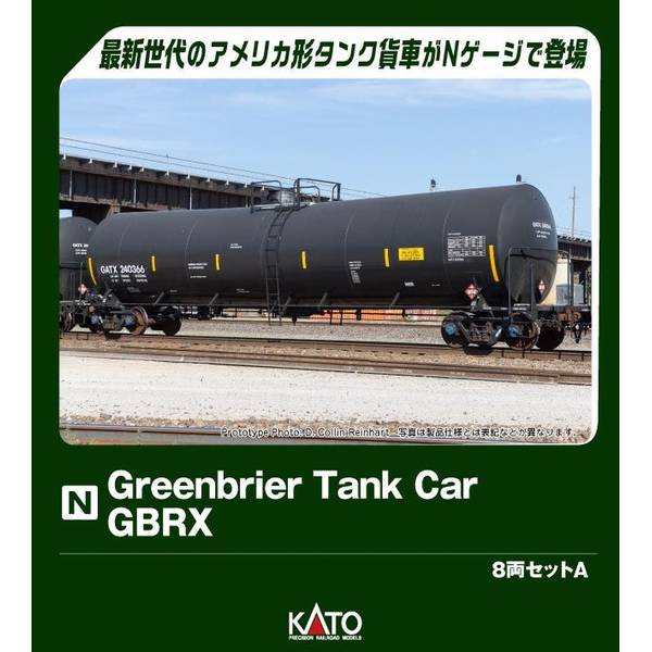 【7月予約】KATO Greenbrier Tank Car 8 Car Set, GBRX Set A Nゲージ 鉄道模型 106-4801