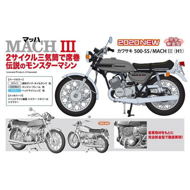 ハセガワ 1/12 カワサキ 500-SS/MACH III (H1) スケールモデル