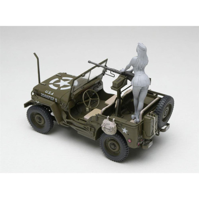 プラモデル　1/24 1/4トン 4×4トラック 50口径 M2機関銃装備 w/ブロンドガールズ フィギュア [SP483] 1/4トン 4×4トラック (50口径 M2機関銃装備) w/ブロンドガールズ