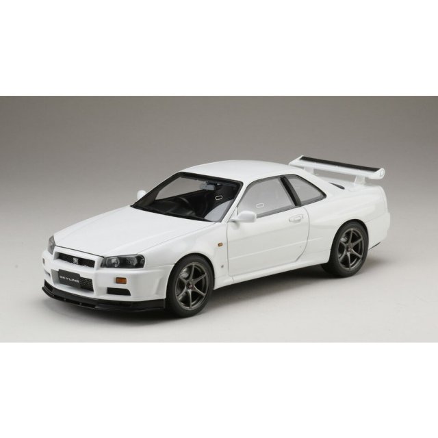 《送料無料》ホビージャパン 1/18 ニッサン スカイライン GT-R V・スペック 1999 (BNR34) ホワイト 完成品ミニカー HJ1809W