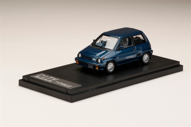 MARK43 1/43 ホンダ シティ ターボ II 純正オプションホイール装着車 トニックブルーメタリック 完成品ミニカー PM43139ABL
