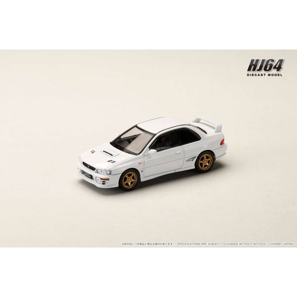 ホビージャパン 1/64 スバル インプレッサ PURE SPORTS COUPE WRX type R STi Version GC8 フェザーホワイト 完成品ミニカー HJ641079AW