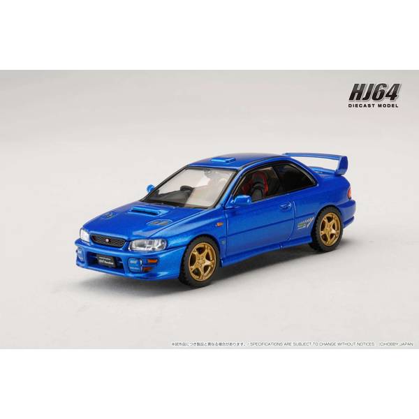 ホビージャパン 1/64 スバル インプレッサ PURE SPORTS COUPE WRX type R STi Version V Limited GC8 ブルー 完成品ミニカー HJ641079FBL