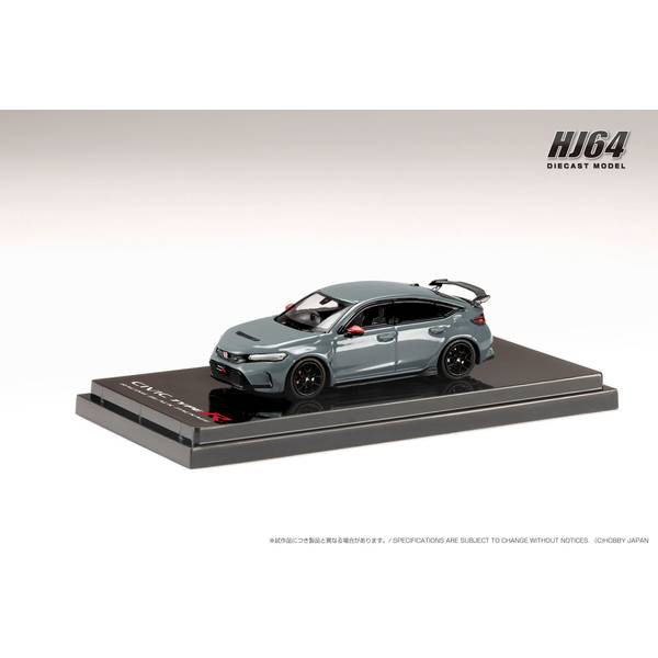 ホビージャパン 1/64 ホンダ シビック タイプR FL5 RACING BLACK Package 純正オプションパーツ装着車 グレー 完成品ミニカー HJ645063GM