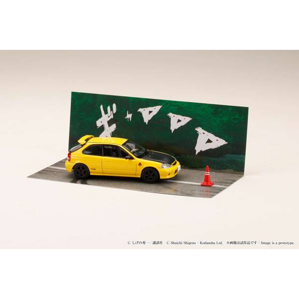 頭文字D ホンダ シビックタイプR 1/64 ホビージャパン 1/64 ホンダ シビック EK9 東堂塾 頭文字D 舘 智幸 VS