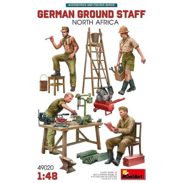 ミニアート 1/48 ドイツ軍 北アフリカ 地上作業員 w/アクセサリー フィギュア4体入 スケールモデル MA49020