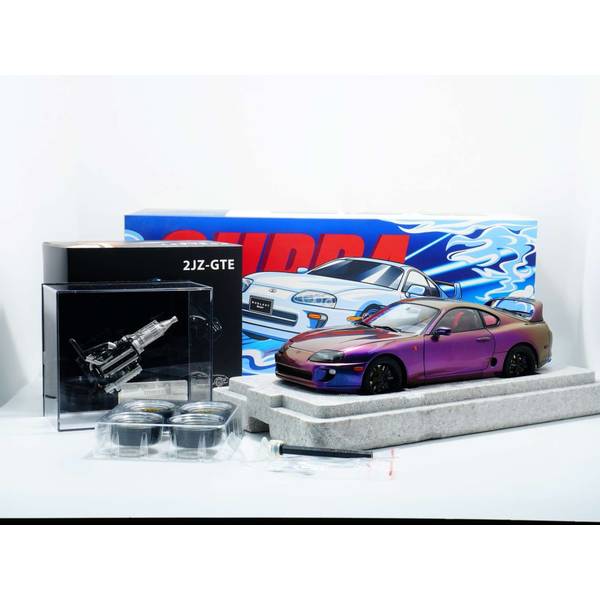 WHELART 1/18 トヨタ スープラ A80 左ハンドル仕様 ヴァリエーションパープル 完成品ミニカー WA18-01-02