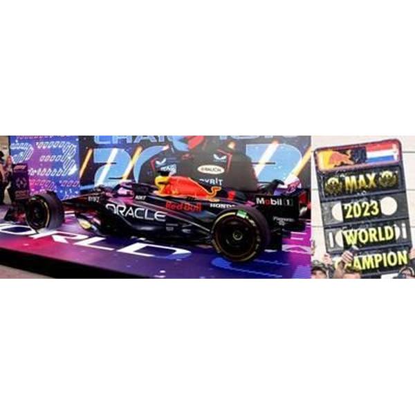 スパーク 1/12 レッドブル RB19 No.1 2023 F1 カタールGP ドライバーズチャンピオン M.フェルスタッペン ピットボード付 完成品ミニカー 12S040