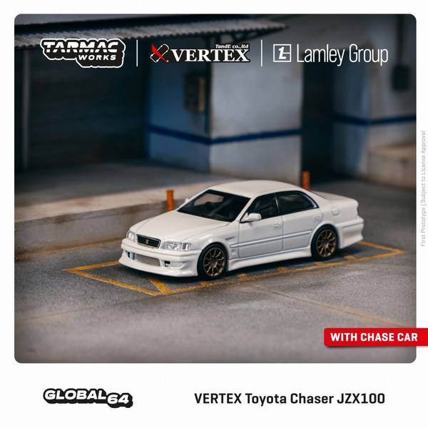ターマックワークス 1/64 VERTEX トヨタ チェイサー JZX100 ホワイトメタリック 完成品ミニカー T64G-007-WH【在庫品】