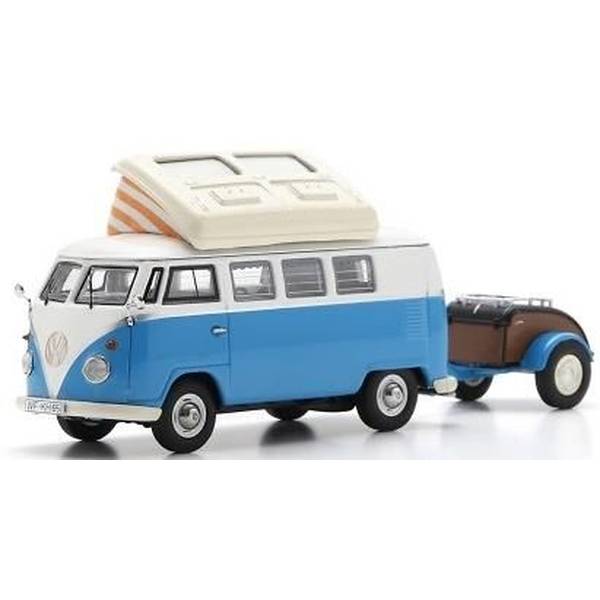 【12月予約】シュコー 1/43 フォルクスワーゲン T1 キャンピングバス w.Westfalia trailer 完成品ミニカー 450729800